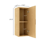 BOI 12" Wall-Mounted Floating Striped Bathroom Vanity Side Cabinet with a Door and a Shelf, W2615P268883