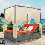 ZUN Adjustable Sun Bed With Curtain,High Comfort,With 3 Colors 66140046