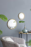 ZUN D15" Gold Round Mirror, Circle Mirror with Iron Frame for Living Room Bedroom Vanity Entryway W2078126760