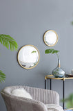 ZUN D15" Gold Round Mirror, Circle Mirror with Iron Frame for Living Room Bedroom Vanity Entryway W2078126760