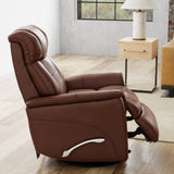 Global Home Swivel Glider Recliner with Manual Adjustable Headrest & Footrest In Oslo Pecan B339P323111