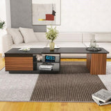 Extendable Coffee Table, Length Adjustable Wood Coffee Table with 2 Storage Drawers for Living Room, W331P262583