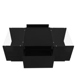 Coffee Table, Modern Center Table with High-Gloss Finish and Glass Tabletop, Coffee Table with Open 41736706