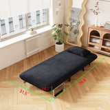 31.5 Convertible Chair Bed, Tri-Fold Sofa Bed with Adjustable Backrest & Pillow, Leisure Chaise W1767P220577