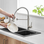 ZUN Commercial Kitchen Faucet with Pull Down Sprayer, Single Handle Single Lever Kitchen Sink Faucet W1932P172282