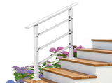 Handrails for Outdoor Steps, Wrought Iron Handrail Fits 1 or 3 Steps, Transitional Handrail with 01916686