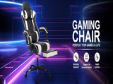 Gaming Chair with Footrest, Ergonomic Computer Chair with Headrest and Lumbar Support, Breathable W2367P332093