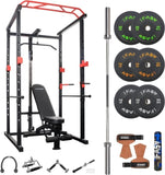 ZUN 100lb Home Gym sets Multi-functional Power Cage,Home Adjustable Pullup Squat Rack 1000Lbs Capacity 79733446