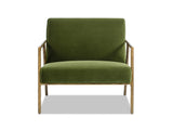 Aerin 24.5" Hammered Brass Upholstered Accent Arm Chair, Olive Green Performance Velvet B2719P238266