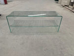 ZUN Clear Glass TV Table, Tempered Clear Glass TV Stand for Living Room W1718P242508