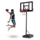 ZUN Portable Basketball Hoop Outdoor, 4.25FT-10FT Height Adjustable Basketball Goal, Shatterproof W2135126710