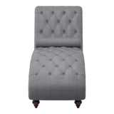 Modern Stylish Gray Color 1pc Chaise Button-Tufted Nailhead Trim w Bolster Pillow Comfortable Living B01165809
