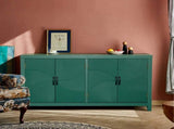 59"Green Accent Cabinet with 4 Doors, Mid Century Modern Pantry Wood Buffet Media W2295P294587