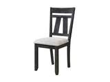 Cottage Style Dining Side Chair 2pc Set Upholstered Seat Wheat Charcoal Finish Dining Room Wooden B011P290536