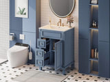 24" Bathroom Vanity with Ceramic Sink, Small Bathroom Sink Cabinet, Modern Cabinet with 2 Drawers N710P318990C