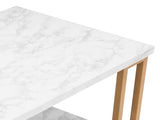 (106 x 50 x 48cm) Simple Double-layer Golden Iron Pipe Marble PVC Coffee Table Rectangular 28906257