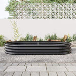 ZUN Raised Garden Bed Outdoor, Oval Large Metal Raised Planter Bed for for Plants, Vegetables, and 91327994