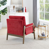 Kelly Mid-Century Modern Velvet Accent Armchair, Red T2574P240373
