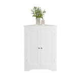 ZUN Floor Cabinet with 2 Doors and Adjustable Shelves, Freestanding Narrow Cabinet Organizer, 77350470