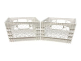 18 Quart Storage Milk Crates, Plastic Stackable Containers, White, 2 Pack 59620925