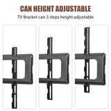 Wooden Storage TV Stand Black Tempered Glass Height Adjustable Universal Swivel Entertainment Center W241P300328