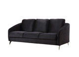 Sofia 77.5" Black Velvet Modern Chic Sofa Couch B06178281