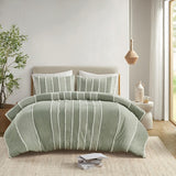 King/Cal King 3 Piece Striped Cotton Duvet Cover Set B035P217806