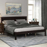 Platform Bed Frame with Headboard, Wood Slat Support, No Box Spring Needed, Queen,Espresso 12847668