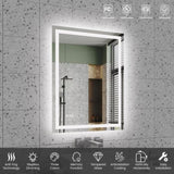 28"*36"LED Bathroom Mirror,Front-Lit and Back-Lit, Stepless Dimmable, 3 Colors CRI90, Brightness T3177P320624
