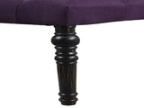 Leviton Fabric Tufted Turned Leg Dining Bench, Purple T2574P164617