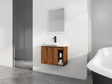 28'' Wall-Mounted Bathroom Vanity with White Ceramic Sink & Soft-Close Door, KD-Packing W999P263409