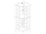 6 Shelf Corner Curio Display Cabinet with Lights, Mirrors and Adjustable Shelves, Oak 07189603