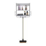 Kymo Wall Storage Cabinet, 2 Doors, Broom Hangers -White B07092125