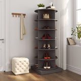 ZUN Grey 360 Rotating shoe cabinet 6 layers 73297125