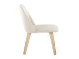 Contemporary Dining Chair in Natural Wood and Cream Fabric - Set of 2 B202P223680