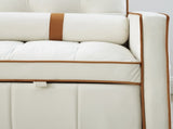 Modern 55.5" Pull Out Sleep Sofa Bed 2 Seater Loveseats Sofa Couch with side pockets, Adjsutable W119368699