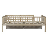 Twin Size Daybed Wood Bed with Two Drawers, Natural WF301864AAN