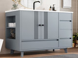 36" Bathroom Vanity with Sink, Free Standing Single Vanity Set with 4 Drawers and Side Storage Rack, W1580P382509