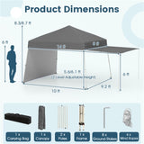 14 X 9.2 FT Pop up Canopy Tent - Gray 69058499