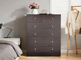 6-Drawer Storage Cabinet with Matte Gold Handles Particleboard Drawer Dresser with Textured Melamine 19937961