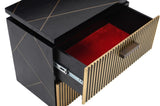 ZUN Allure Modern Style 2-Drawer Nightstand Made With Mango Wood and Finished with Brass Metal B009128310
