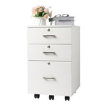 ZUN FCH White Wood Grain Density Board Three Drawers Wooden Filing Cabinet 46332737