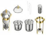 Round Buffet Catering Dish For Home and Outdoor 4 Pcs/ Sets golden W1612P462644
