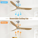 ZUN 60 Inch Outdoor Ceiling Fan Without Light 3 ABS Blade with Smart APP Control W934P156669