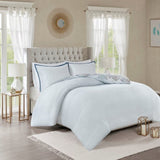 Full/Queen 3 Piece Cotton Floral Printed Reversible Duvet Cover Set B035129161