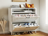 Metal Cabinet White - 2 Flip Drawers Open Storage Layer Rack, Slim 11.8"D Freestanding Steel T2398P482740