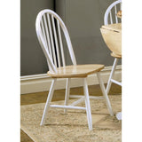 Natural Brown and White Spindle Back Side Chairs B062P145549