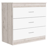 Dresser 29"H, Three Drawers, Metal Hardware, Superior Top, Light Gray / White B097133222
