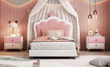 Twin size Upholstered Princess Bed With Crown Headboard,Twin Size Platform Bed with Headboard and N733P180807K