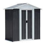5X3 Feet Dark Grey Outdoor Storage Shed With Aluminum Alloy Frame With Base W2794P281547